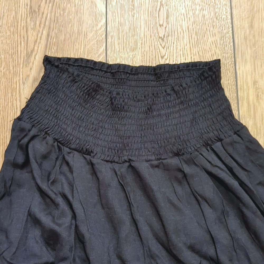 Women's Plus 2xl Black Beach Pants Wide Leg Smocked Waist Semi sheer - Picture 2 of 3